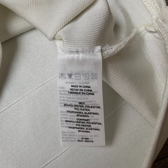 Bebe y2k Mini Dress Mesh Bandage Bodycon 2000s White Size Medium Vintage - Picture 11 of 16